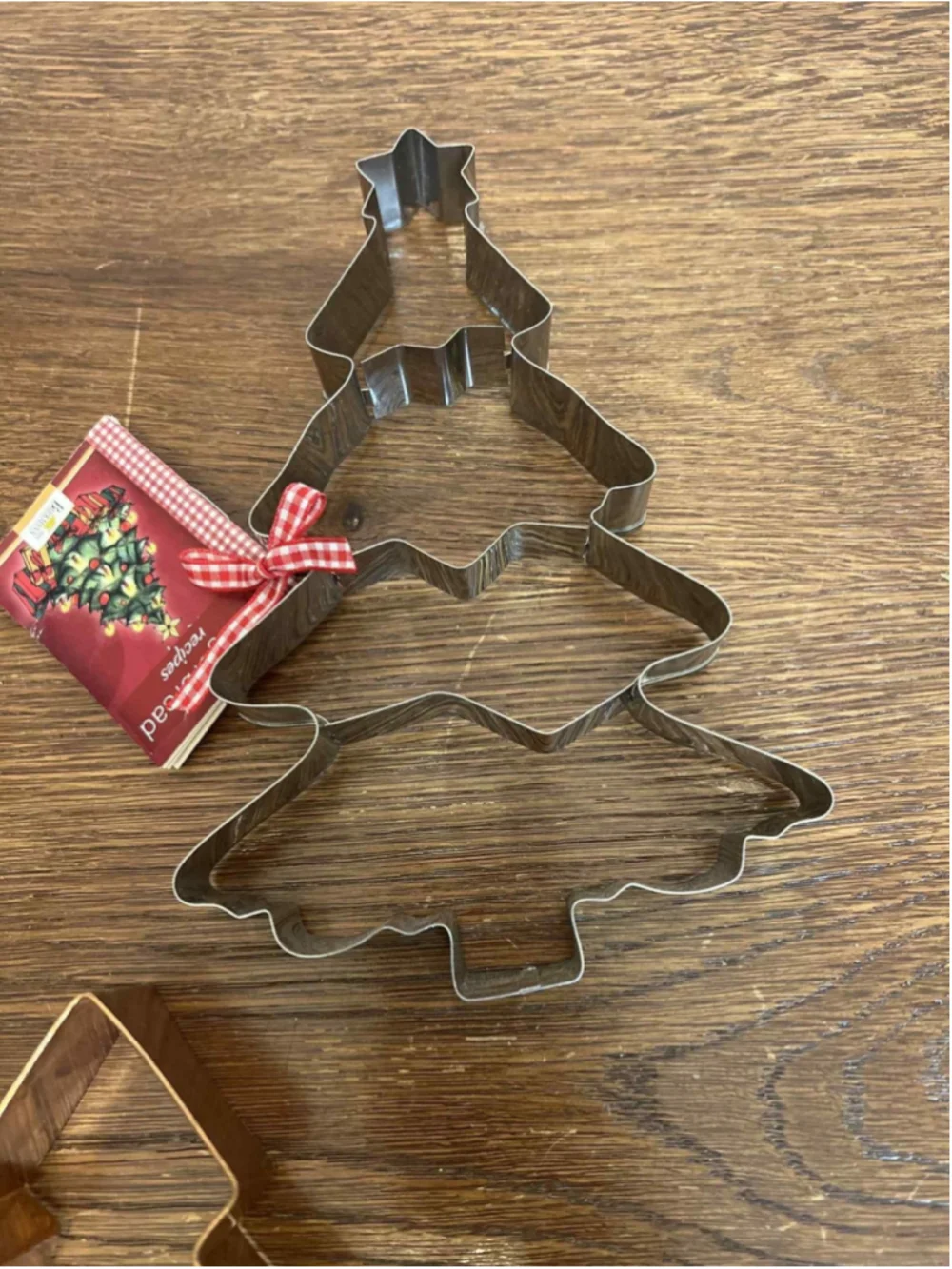 Set of 4 Christmas Cookie Cutters Santa Tree Copper Star Holiday Baking Decor
